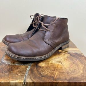 Born Chukka Boot Mens Brown Lace Up Square Toe Casual Comfort Leather Sz US 12